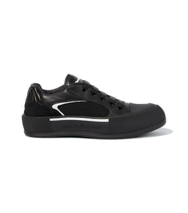 Photo: Alexander McQueen Plimsoll Deck leather-trimmed sneakers