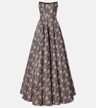 Markarian Laila floral taffeta corset gown
