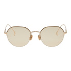 Issey Miyake Men Gold and Brown Pant V Sunglasses