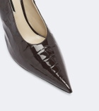 Christen Helix croc-effect patent leather pumps