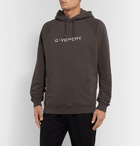 Givenchy - Logo-Emboidered Loopback Cotton-Jersey Hoodie - Charcoal