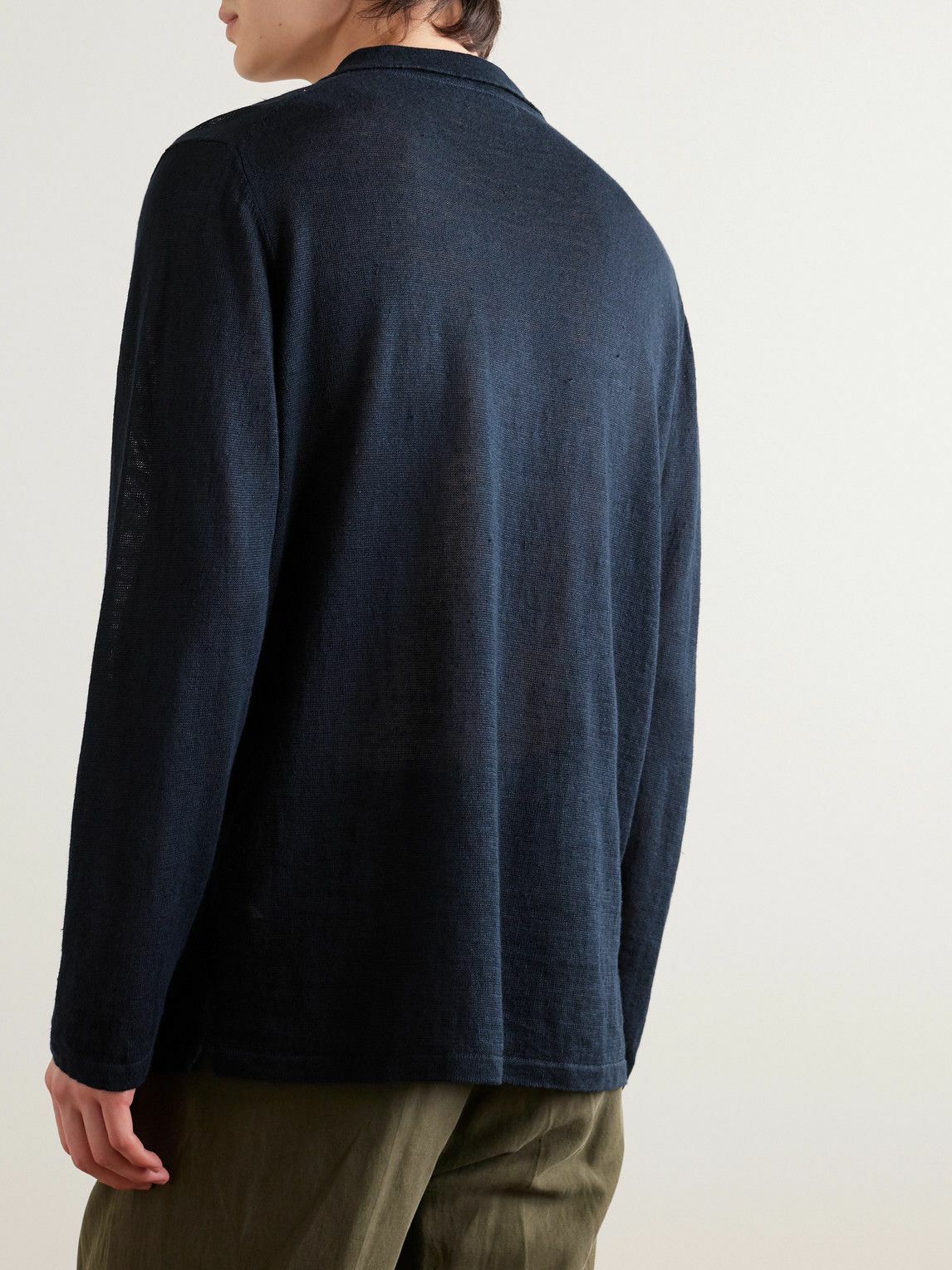 Richard James - Slim-Fit Linen Polo Shirt - Blue