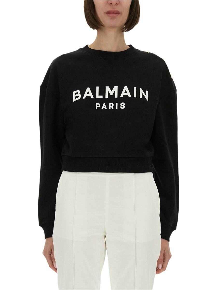 Balmain Black Signature Logo Sweatshirt Balmain
