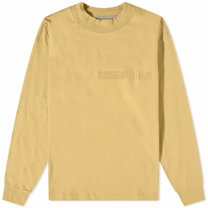 Photo: Fear of God ESSENTIALS Men's Long Sleeve T-Shirt in Light Tuscan