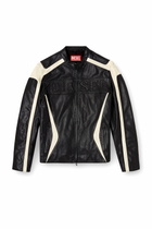 Diesel Colour-block leather biker jacket - Leather jackets Mens in Multicolor