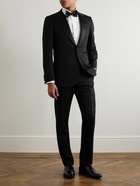 Brioni - Straight-Leg Silk-Trimmed Wool Tuxedo Trousers - Black