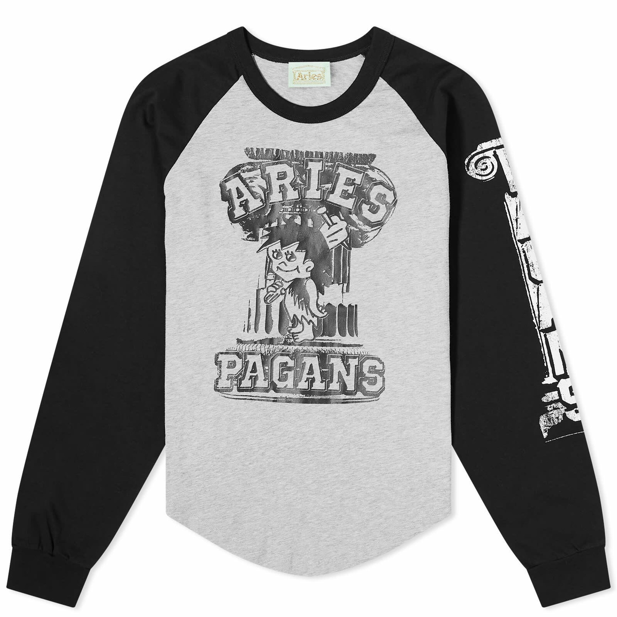 【ARIES】Aged Raglan Baseball LS Tee / MULTI THEROOM | ARIES Aged Raglan Baseball LS Tee - Multi