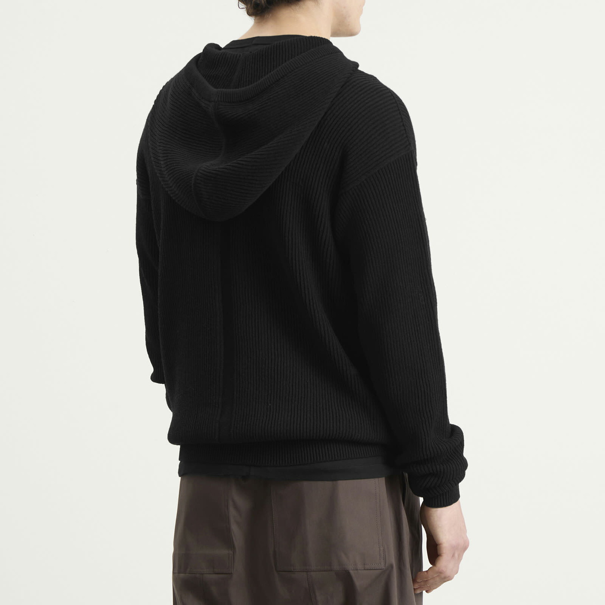 Rick Owens Men's Zip Knitted Hoodie in Black Rick Owens