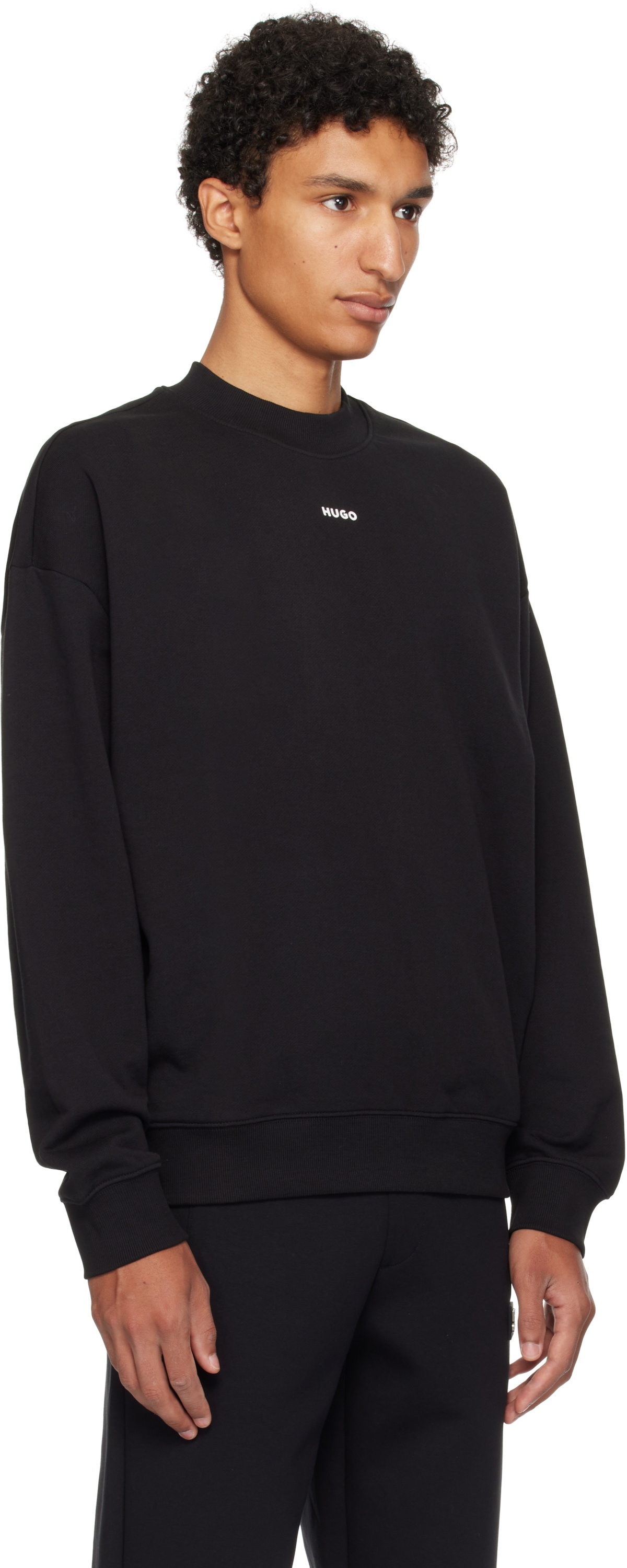 Hugo Black Relaxed-Fit Sweatshirt