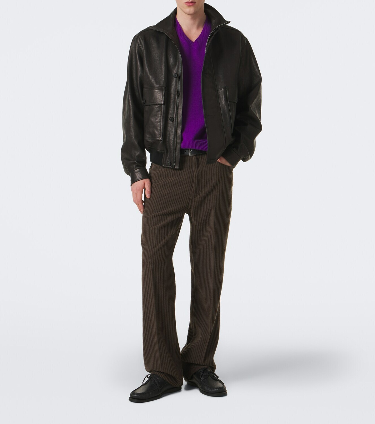 Auralee Wool and cashmere corduroy straight pants