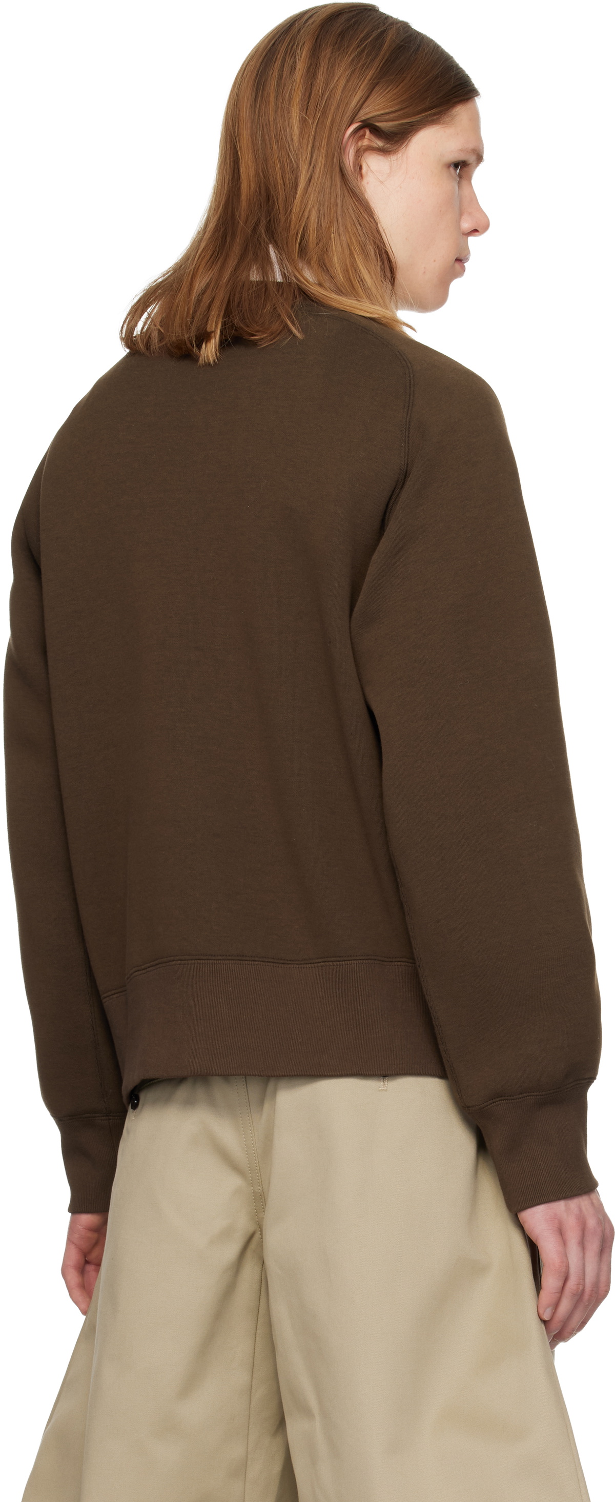 sacai Brown Sponge Pullover Sweatshirt