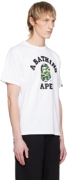 BAPE White ABC Camo College T-Shirt