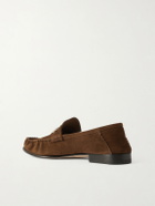 TOM FORD - Ripley Embellished Suede Loafers - Brown