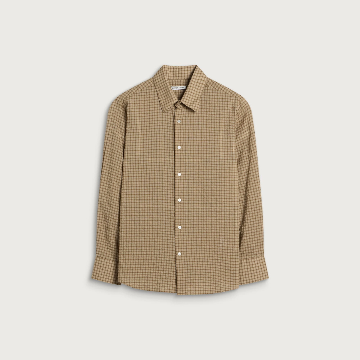 Carter Young Men's Business Check Shirt in Cedar Check
