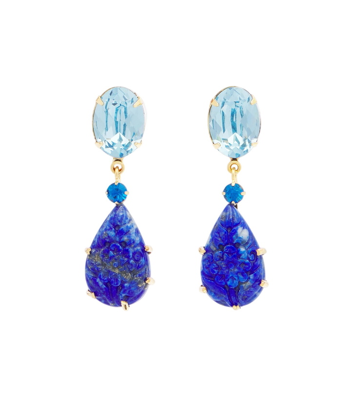 Photo: Jennifer Behr Ambrose embellished earrings with lapis lazuli