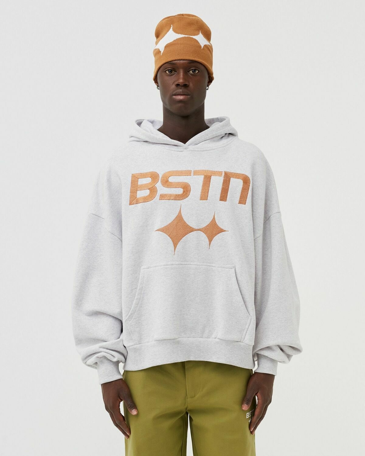 Bstn Brand Copper Logo Oversized Heavyweight Hoody Grey - Mens - Hoodies