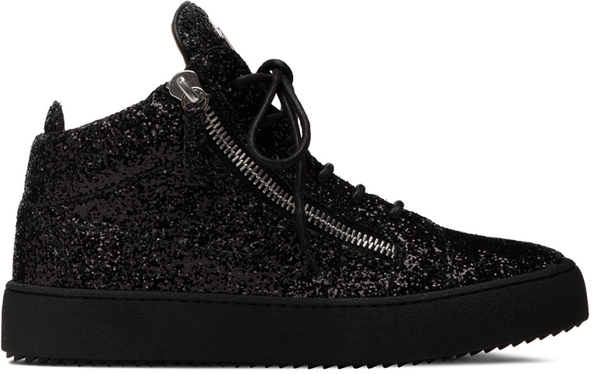 【美品】GIUSEPPE ZANOTTI グリッター ブラック パンプス Giuseppe Zanotti Frankie Glitter low-top Sneakers | Black