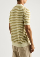 Fred Perry Striped Bouclé-knit Polo Shirt Cream