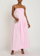 Simkhai Avril Strapless Cotton-blend Maxi Dress Pink