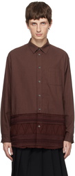 UNDERCOVER Burgundy Frayed Shirt