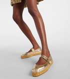 Jimmy Choo Fayence metallic leather espadrilles