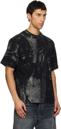 BAPE Black Metallic Coated Overall Print T-shirt