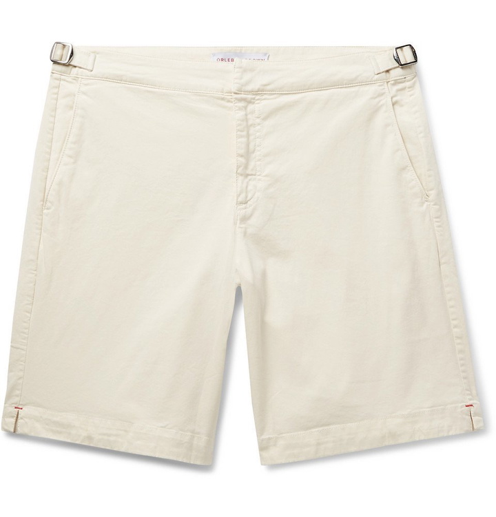 Photo: Orlebar Brown - Dane Garment-Dyed Slim-Fit Stretch-Cotton Twill Shorts - Cream