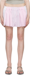 Alexander Wang Pink & White Cotton Oxford Boxer Shorts