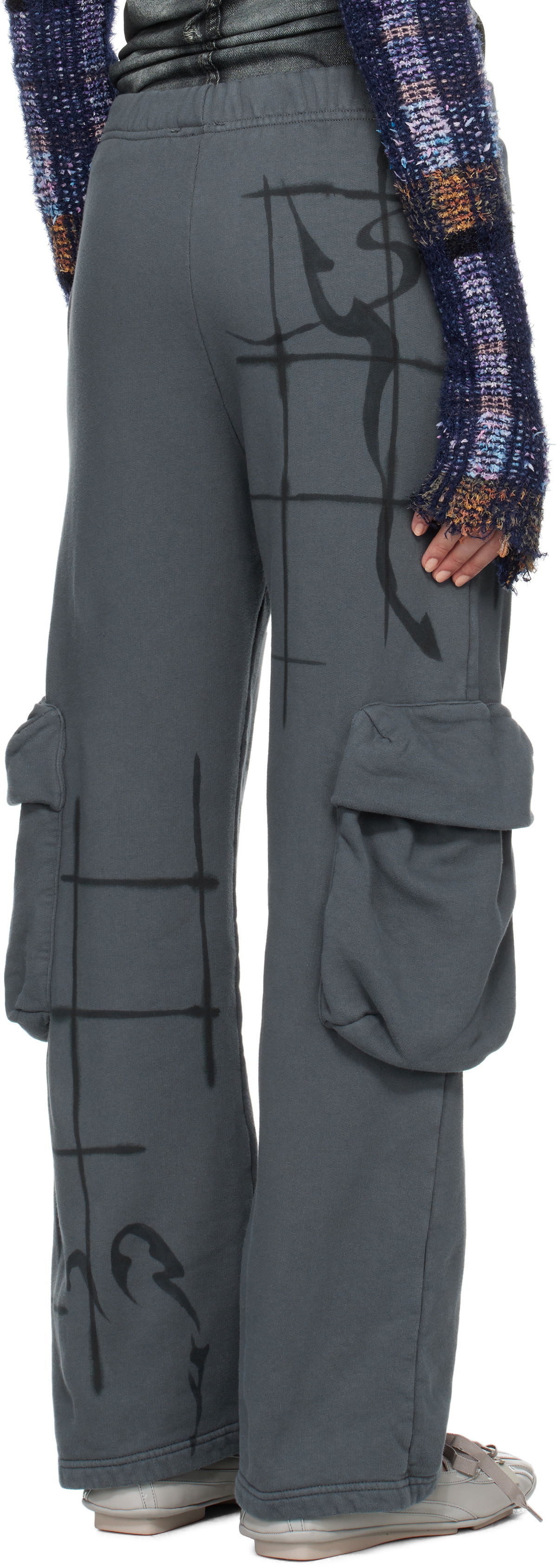 Collina Strada Gunmetal & Black Cargo Sweatpants