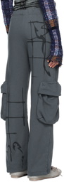 Collina Strada Gunmetal & Black Cargo Sweatpants