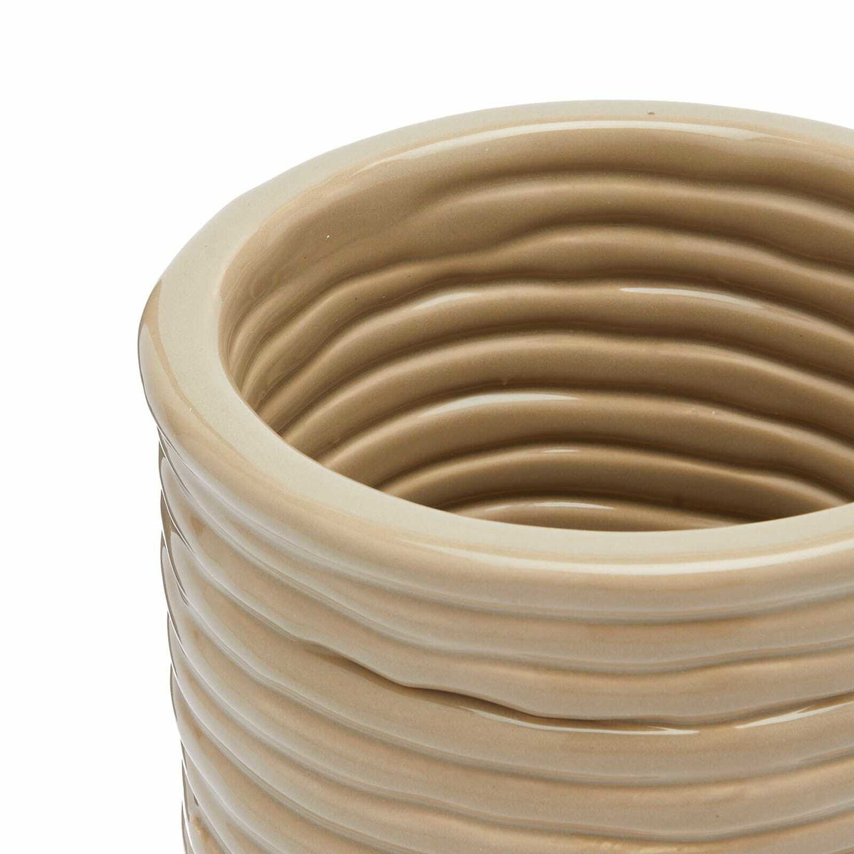 ferm LIVING Corduroy Ceramic Vase in Cashmere 