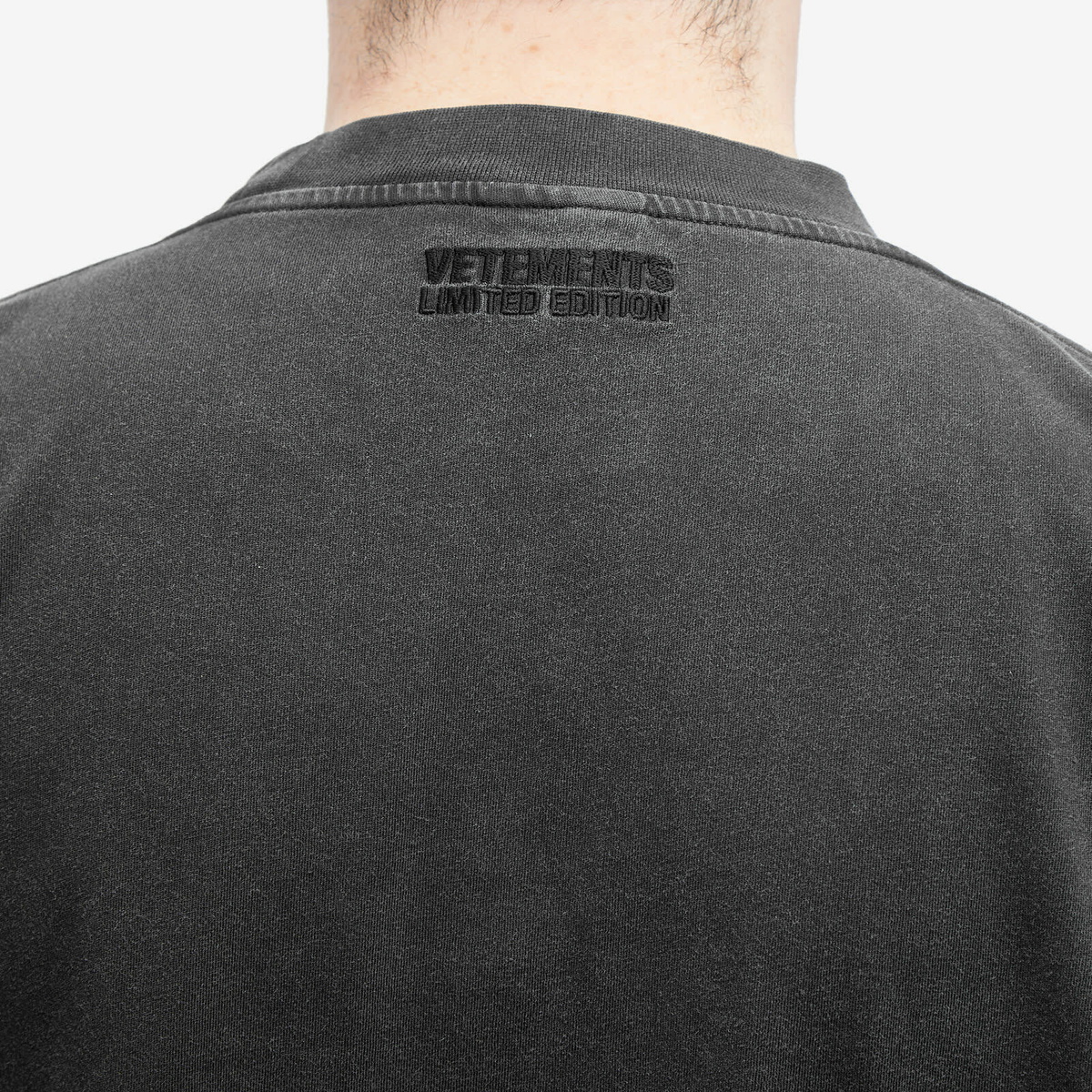 Vetements Men's Paris Logo T-Shirt in Washed Black Vetements
