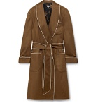 Paul Stuart - Piped Checked Silk Robe - Brown