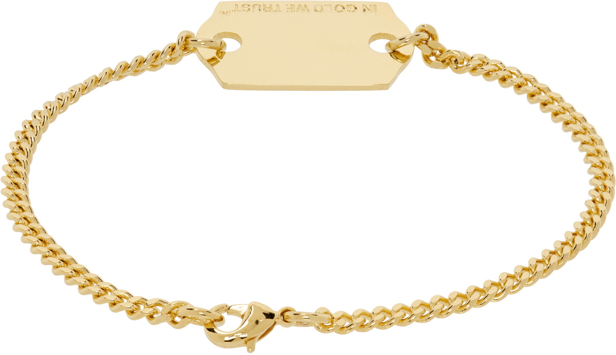 IN GOLD WE TRUST PARIS SSENSE Exclusive Gold Cable Price Tag Bracelet