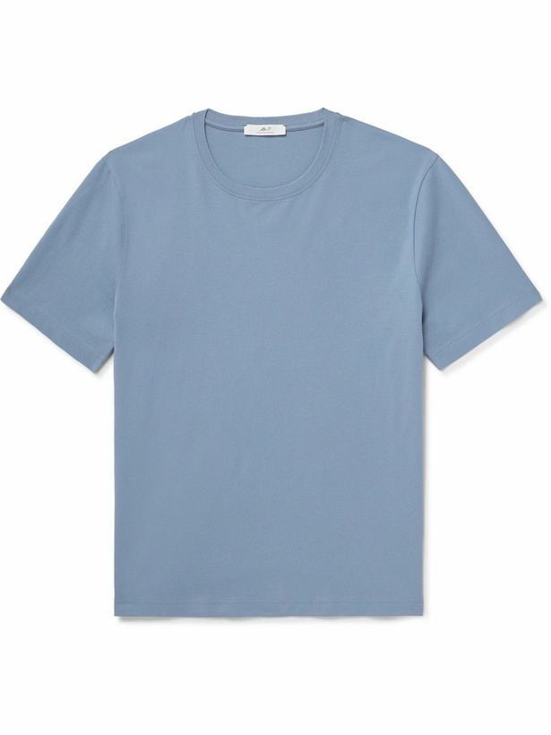 Photo: Mr P. - Relaxed-Fit Organic and Recycled Cotton-Jersey T-Shirt - Blue