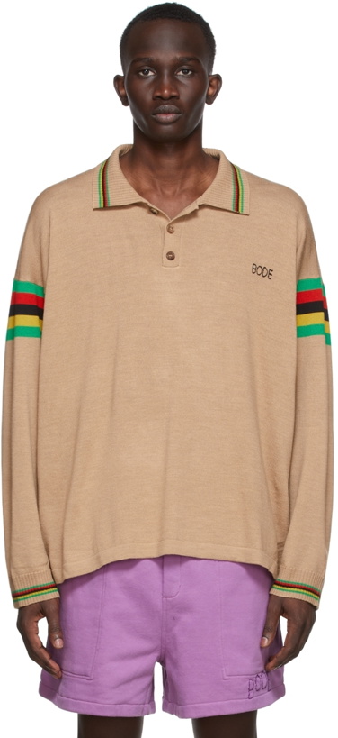 Photo: Bode SSENSE Exclusive Tan Cycling Jersey Long Sleeve Polo