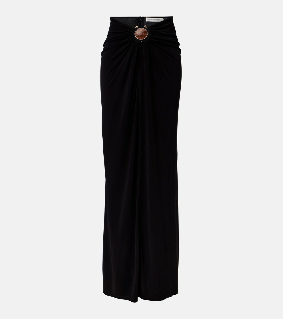 Christopher Esber Embellished gathered jersey maxi skirt