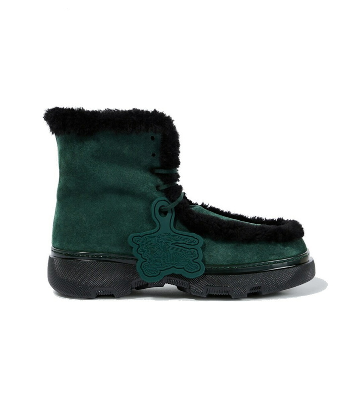 Photo: Burberry Shearling-trimmed suede ankle boots