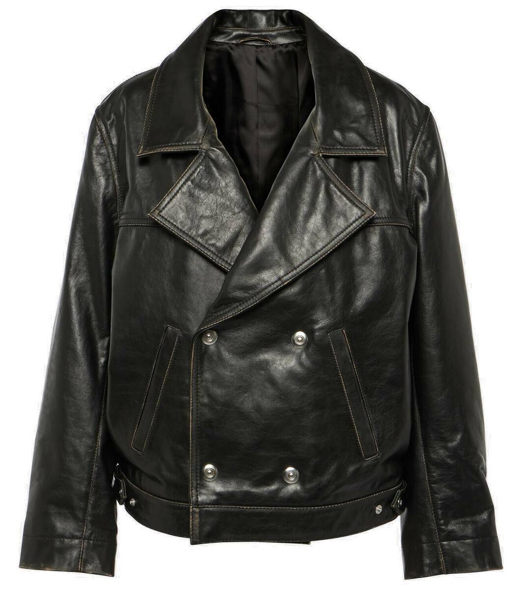 Victoria Beckham Leather varsity jacket Victoria Beckham