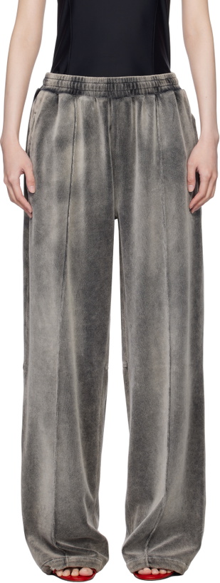 Photo: alexanderwang.t Gray Crushed Velour Lounge Pants