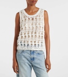 Brunello Cucinelli Open-knit jute and cotton-blend top