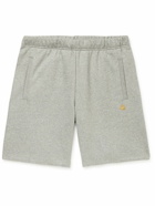 Carhartt WIP - Chase Straight-Leg Logo-Embroidered Cotton-Blend Jersey Shorts - Gray