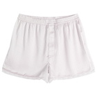 SKIMS Women's Woven Shine Boxer With Lace in Silver Stripe