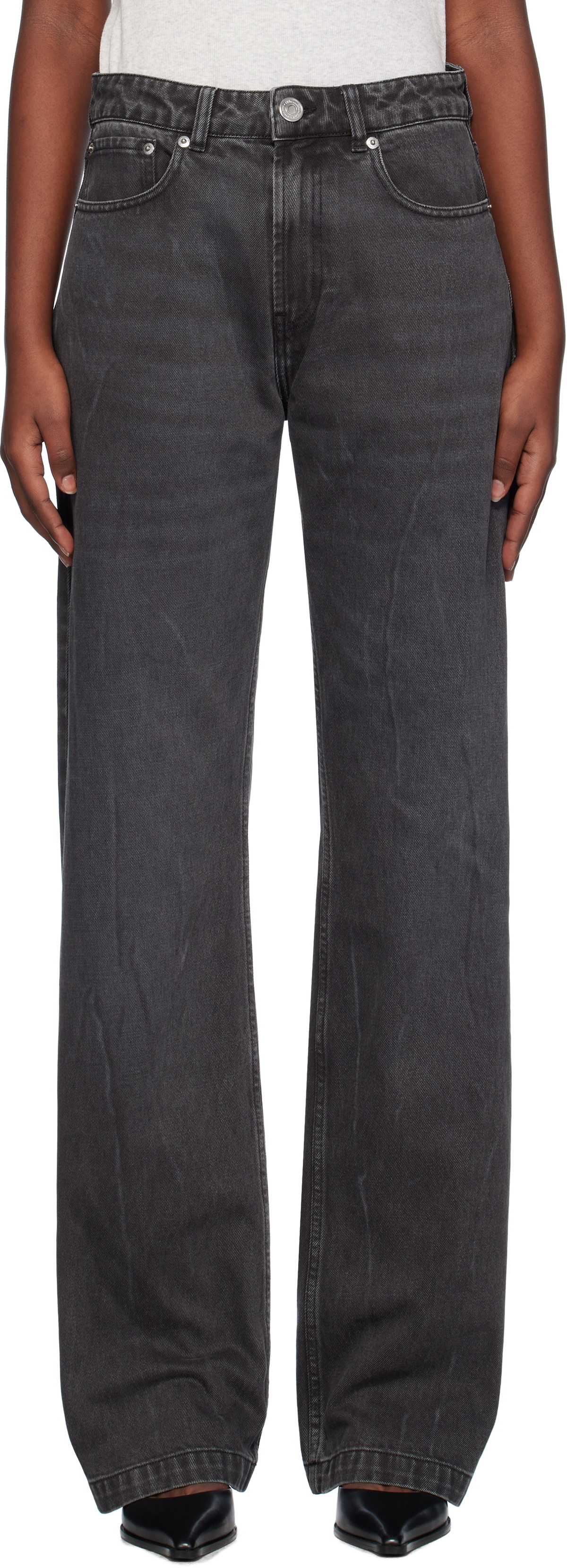 AMI Paris Gray Large Fit Jeans AMI
