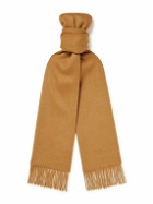 Mulberry - Logo-Embroidered Fringed Cashmere Scarf