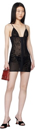 Poster Girl Black Doll Zebra Print Minidress