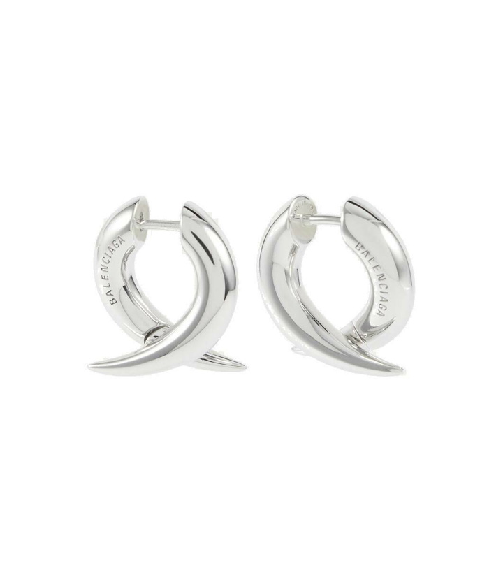 Photo: Balenciaga Force Horn XS sterling silver hoop earrings