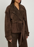 Armarium Flamina Belted Suede Trench Jacket Brown