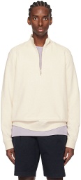 Sunspel Off-White Half-Zip Sweatshirt