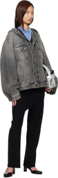 Acne Studios Black Hooded Denim Jacket